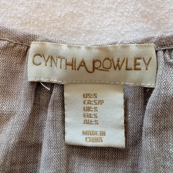 Cynthia Rowley Beige Linen Tiered Midi Dress Women’s Size Small Neutral Summer - Picture 4 of 4